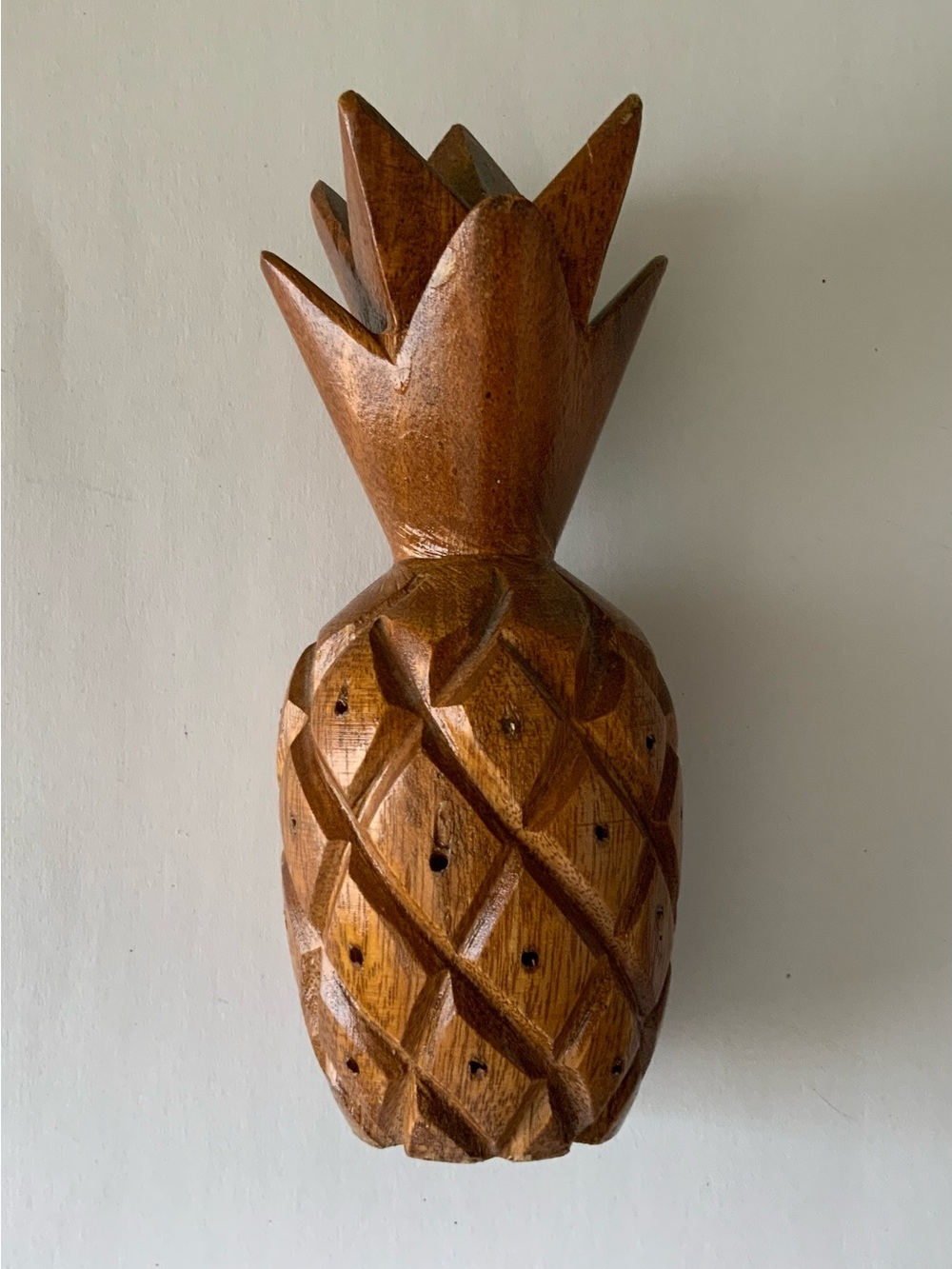 Wooden Pineapple Decor in Warm Brown